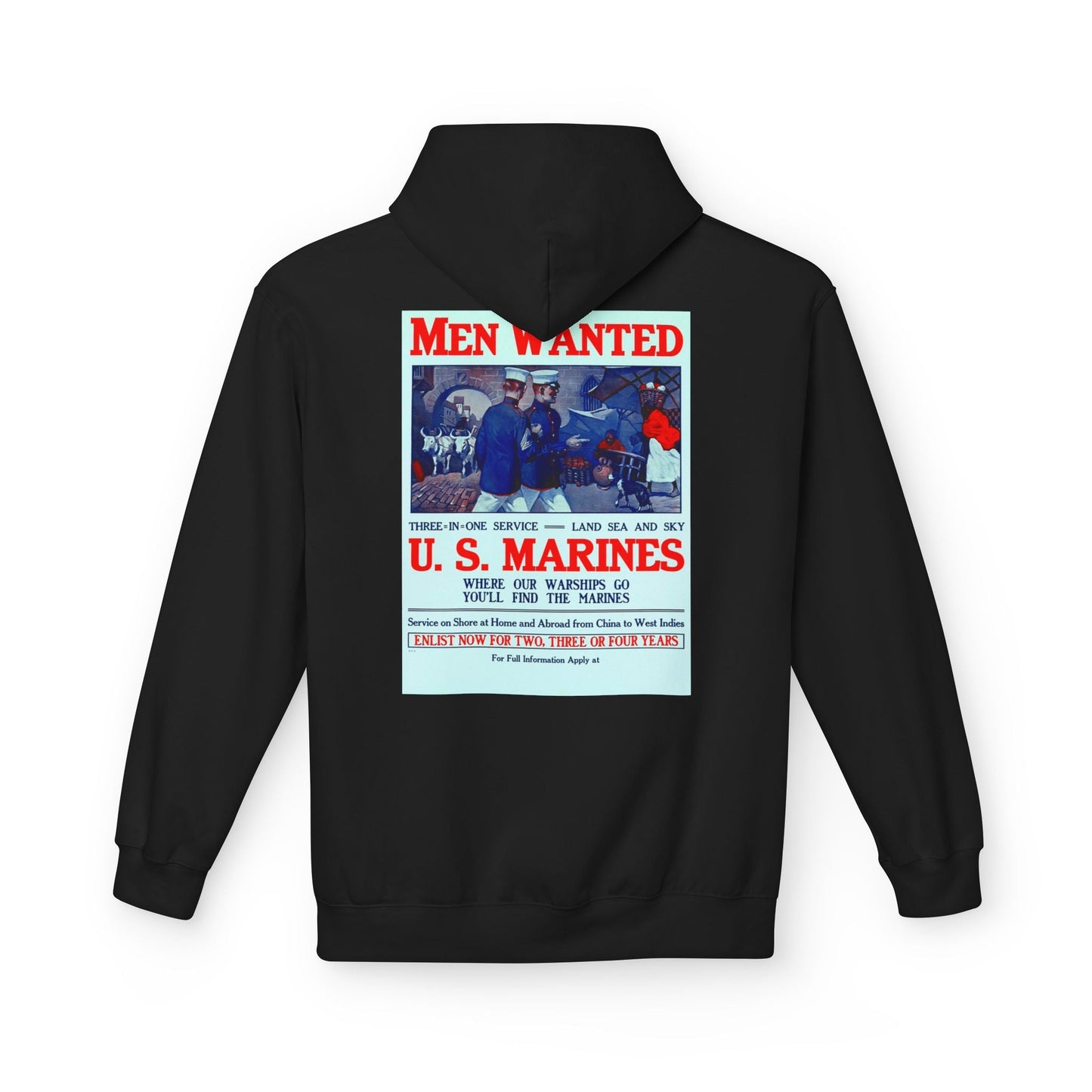 1st Marine Division Midweight Hoodie – USMC Recruitment Poster Back Print - Custom Watch by Cartridge & Crown. - Hoodie. variant_title.