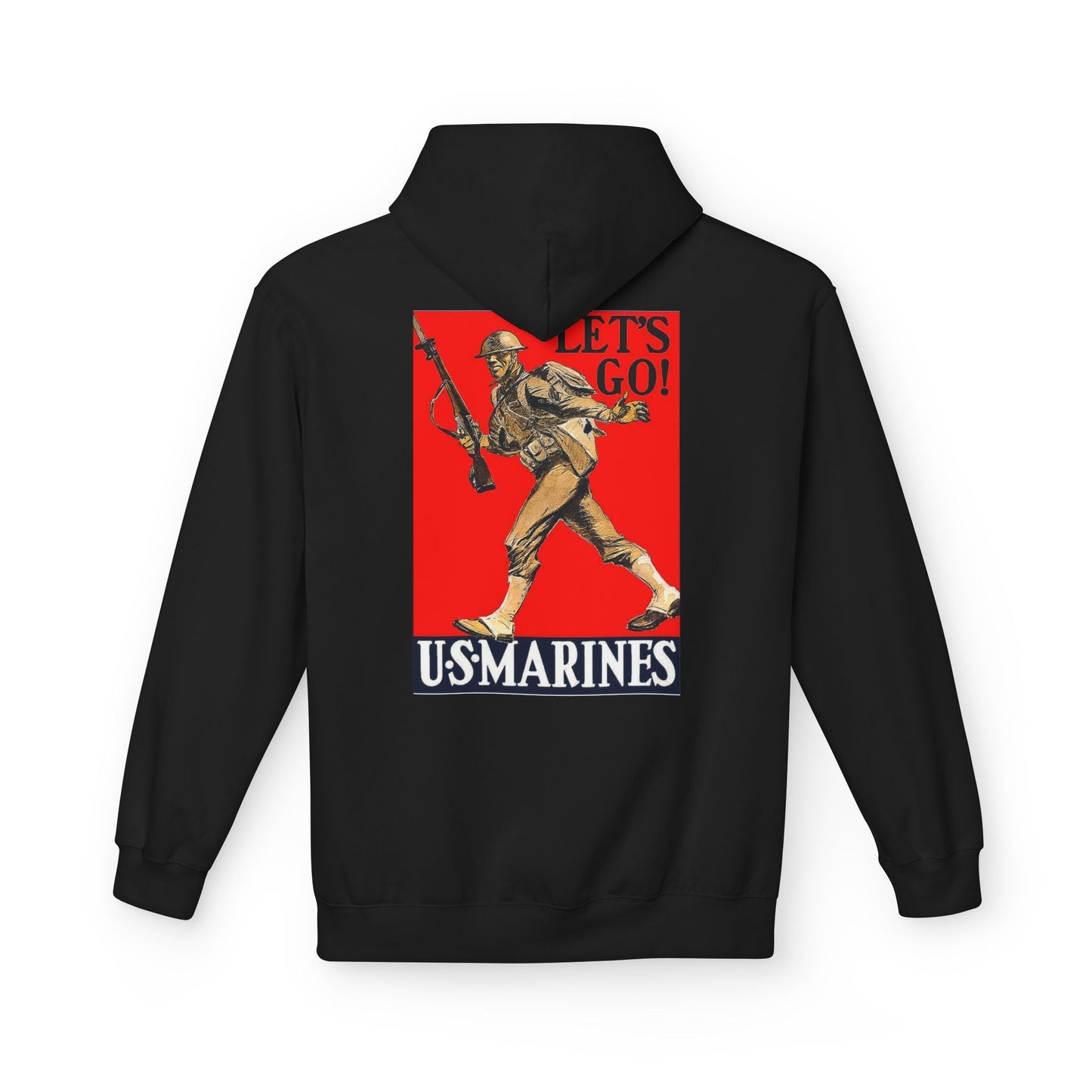 1st Marine Division Midweight Hoodie – USMC Recruitment Poster Back Print - Custom Watch by Cartridge & Crown. - Hoodie. variant_title.