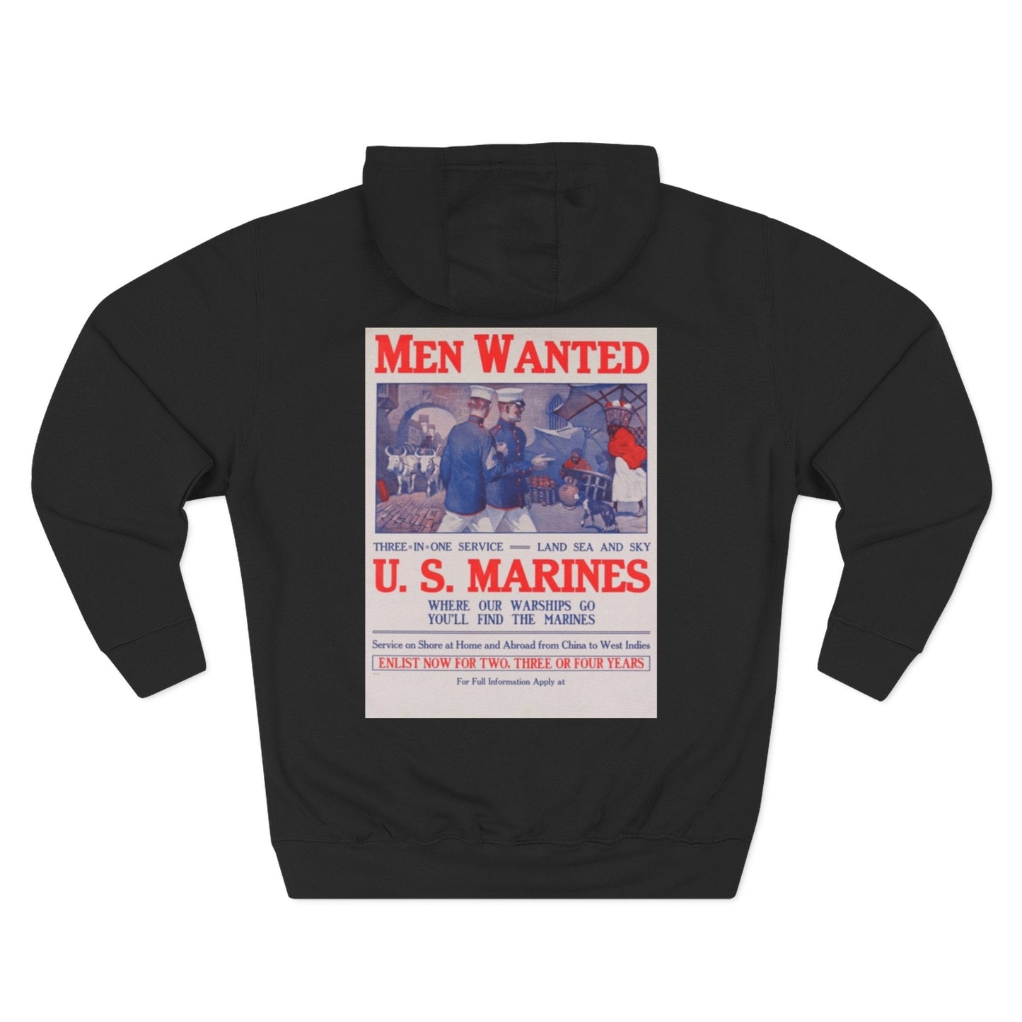 1st Marine Division Hoodie — Vintage Recruiting Back Print - Custom Watch by Cartridge & Crown. - Hoodie. variant_title.