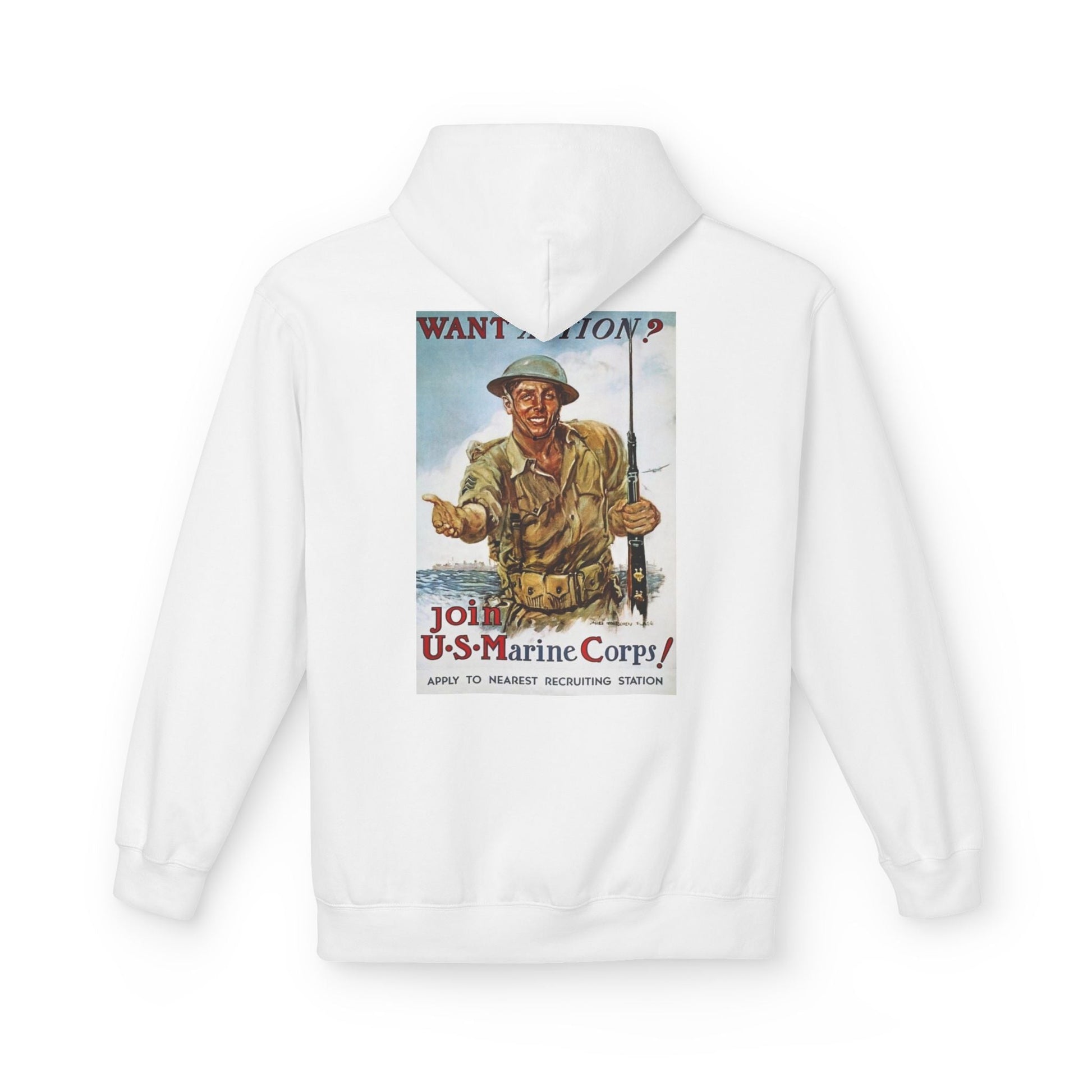 1st Marine Division Hoodie – Vintage USMC Poster Back - Custom Watch by Cartridge & Crown. - Hoodie. variant_title.