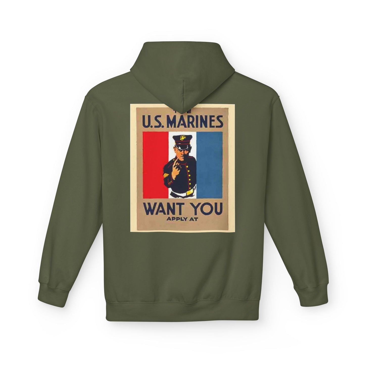 1st Marine Division Hoodie – Vintage USMC Poster Back - Custom Watch by Cartridge & Crown. - Hoodie. variant_title.