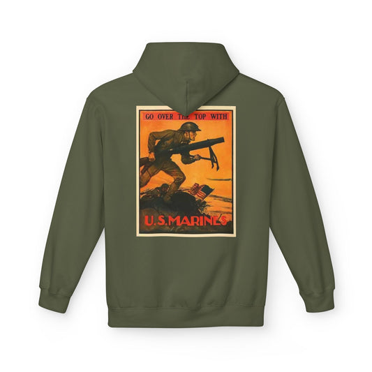 1st Marine Division Hoodie – Vintage USMC Poster Back - Custom Watch by Cartridge & Crown. - Hoodie. variant_title.