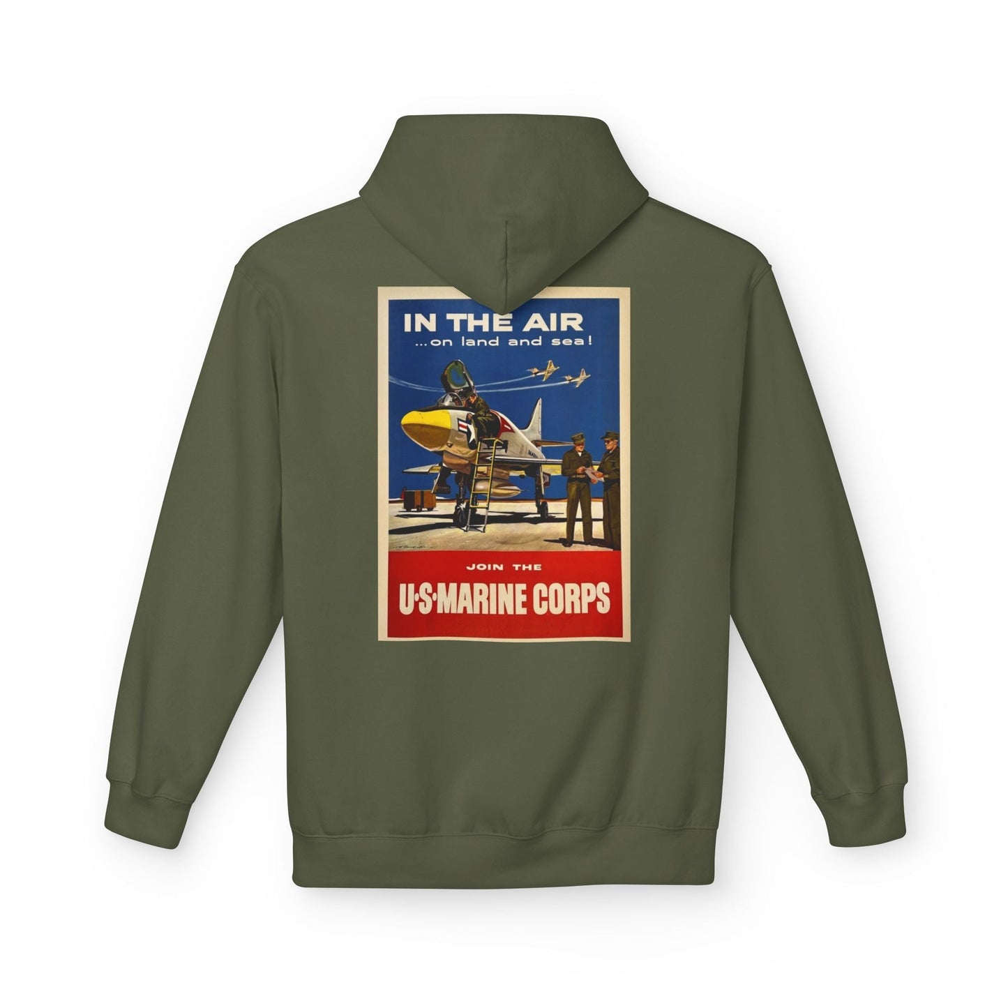 1st Marine Division Hoodie – Vintage USMC Poster Back - Custom Watch by Cartridge & Crown. - Hoodie. variant_title.