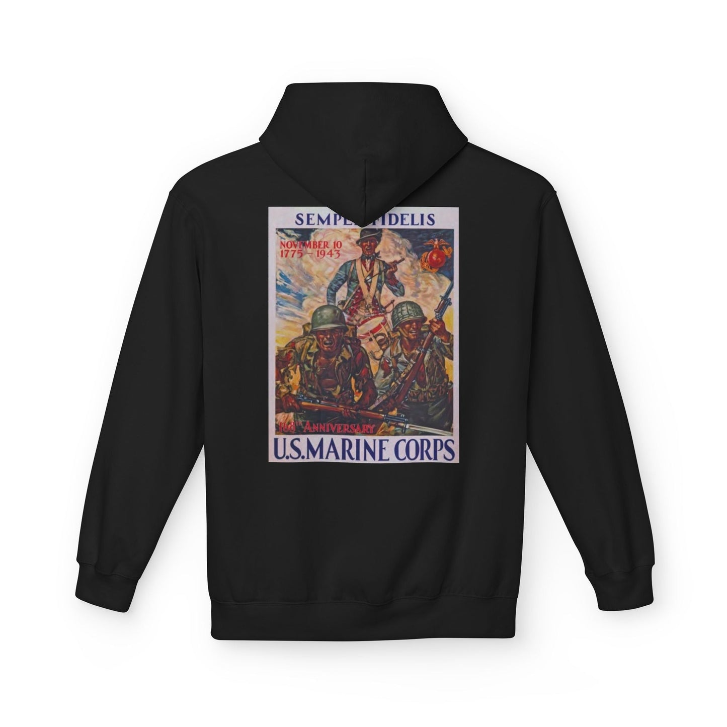 1st Marine Division Hoodie – Vintage USMC Poster Back - Custom Watch by Cartridge & Crown. - Hoodie. variant_title.