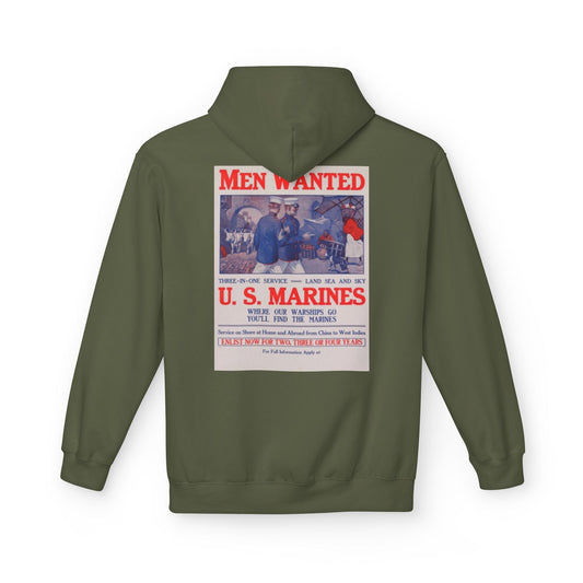 1st Marine Division Hoodie – Vintage USMC Poster Back - Custom Watch by Cartridge & Crown. - Hoodie. variant_title.