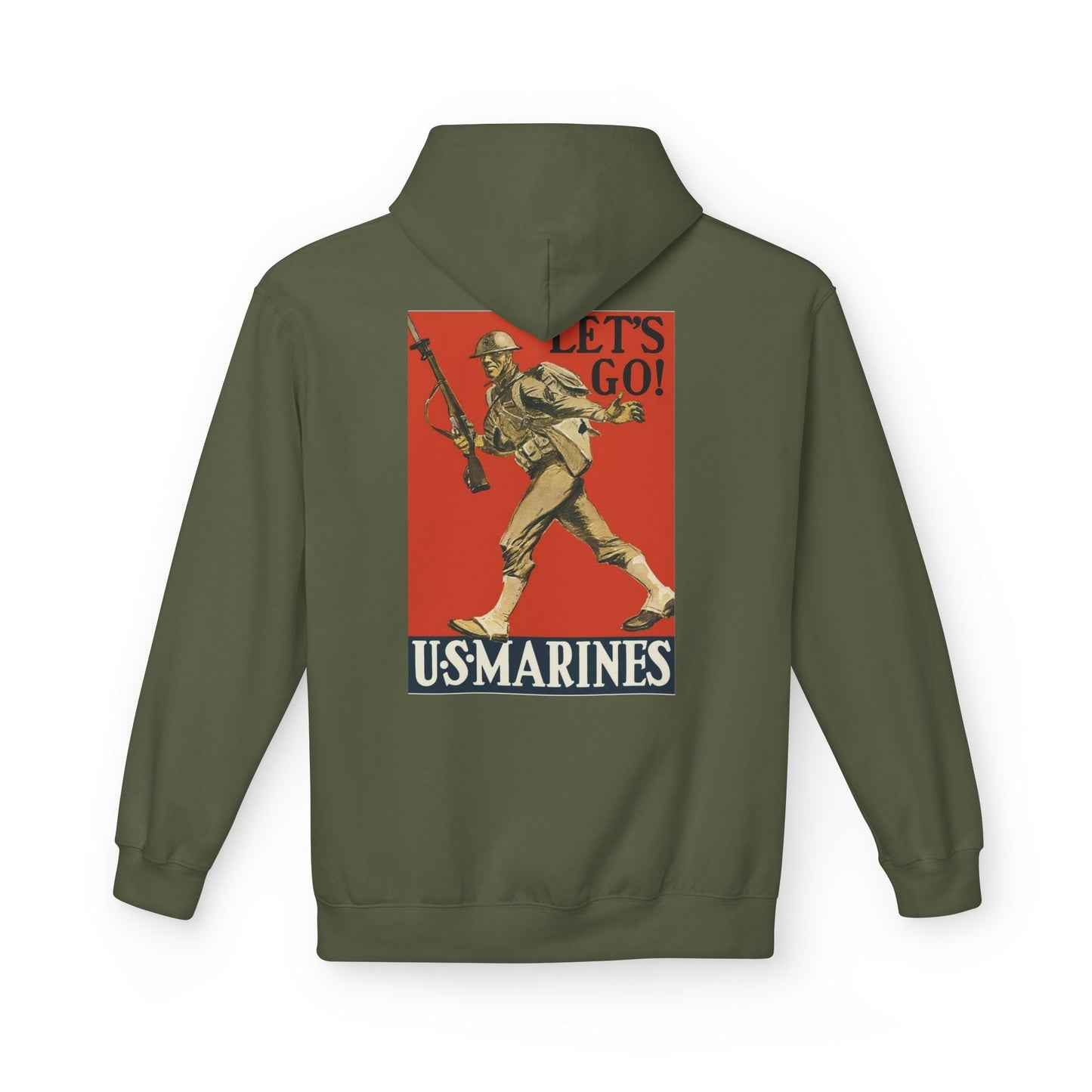 1st Marine Division Hoodie – Vintage USMC Poster Back - Custom Watch by Cartridge & Crown. - Hoodie. variant_title.