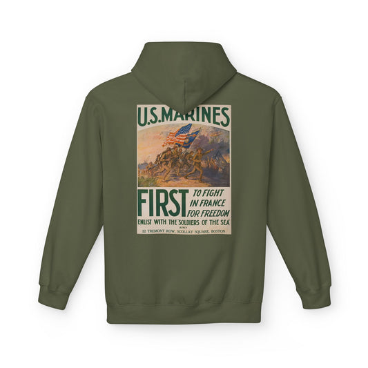 1st Marine Division Recruiting Poster Hoodie - Custom Watch by Cartridge & Crown. - Hoodie. variant_title.