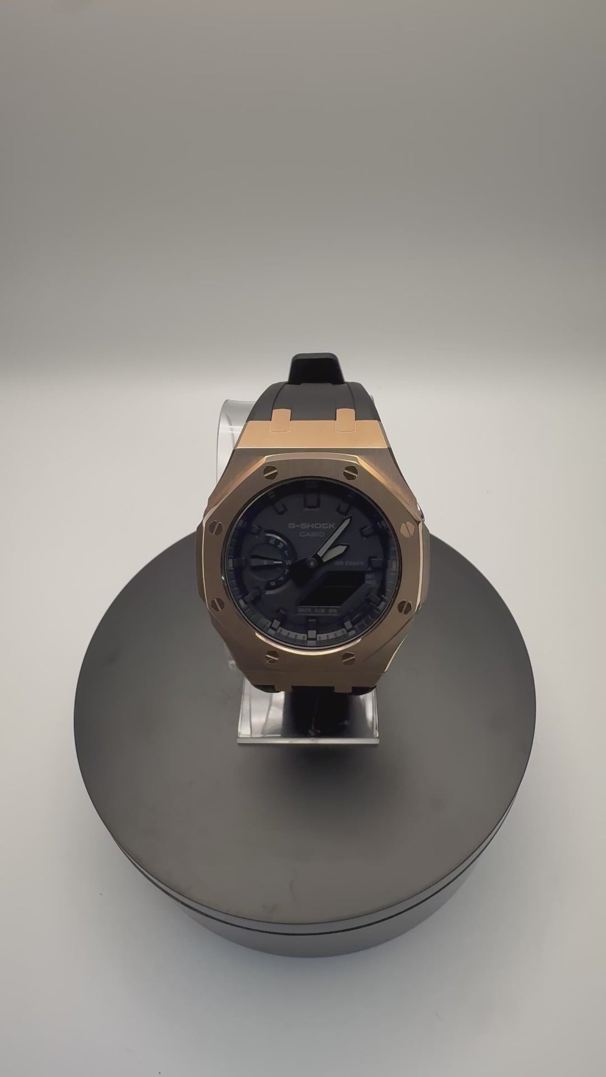G-Shock GA-2100 Custom Bronze Case with Black Band - 360 View - Cartridge & Crown