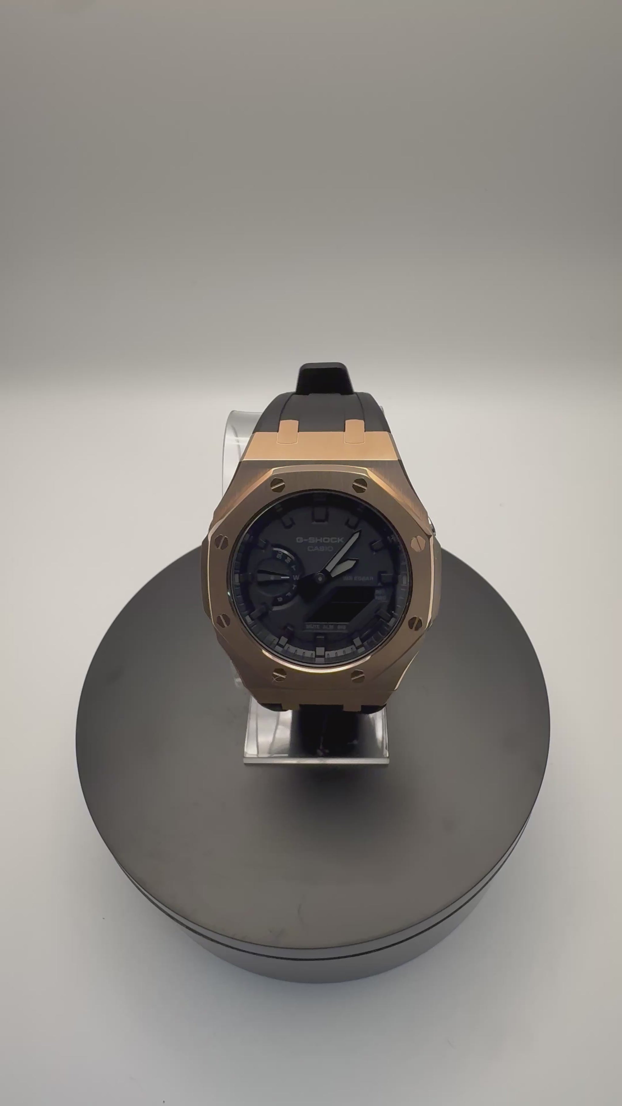 G-Shock GA-2100 Custom Bronze Case with Black Band - 360 View - Cartridge & Crown