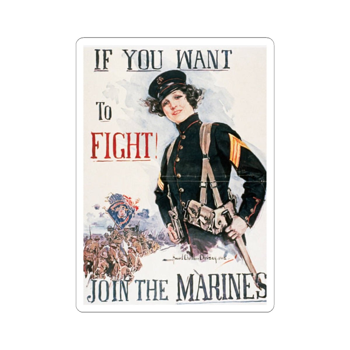 U.S. Marine Corps Recruiting Poster Sticker - Custom Watch by Cartridge & Crown. - Paper products. variant_title.