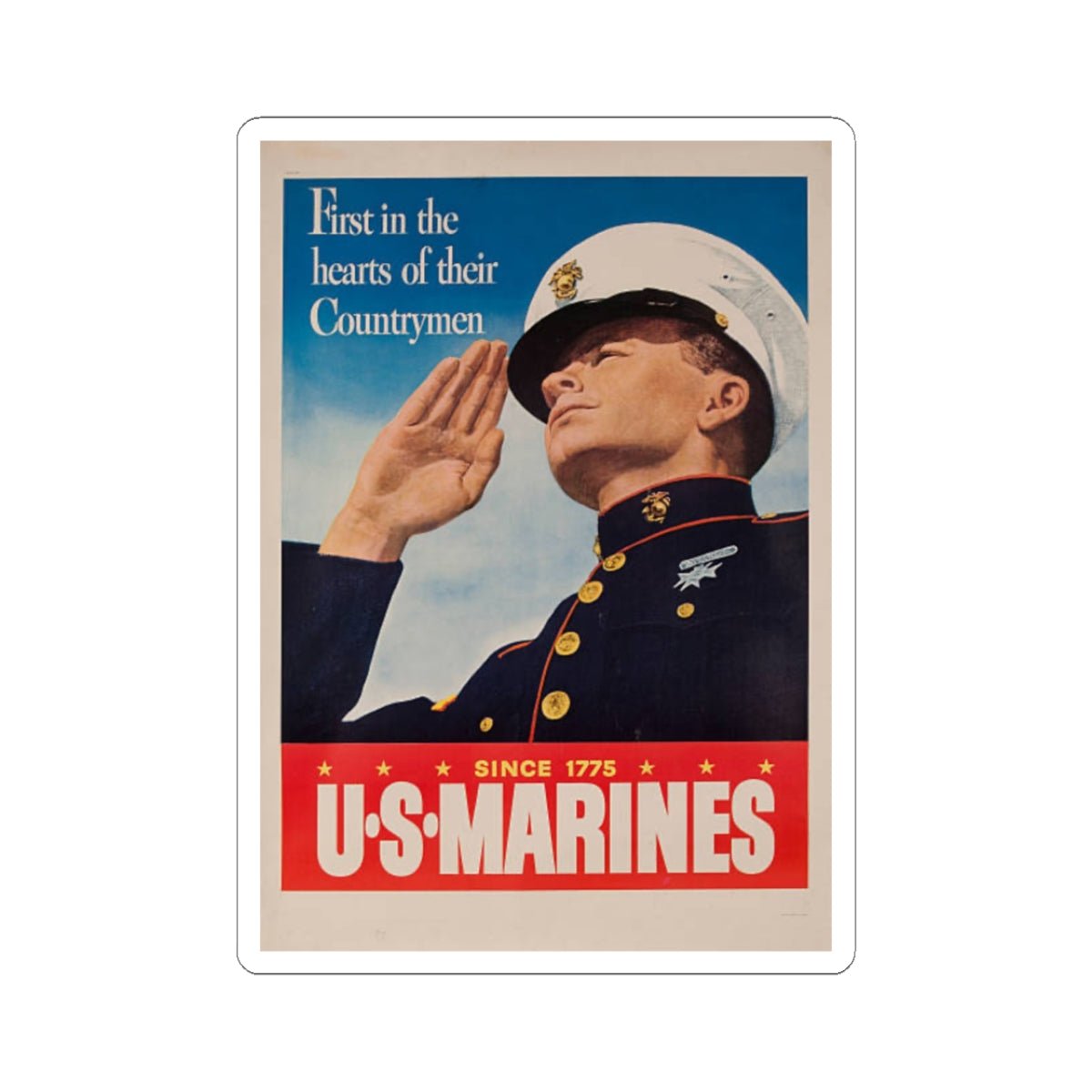 U.S. Marine Corps Recruiting Poster Sticker - Custom Watch by Cartridge & Crown. - Paper products. variant_title.