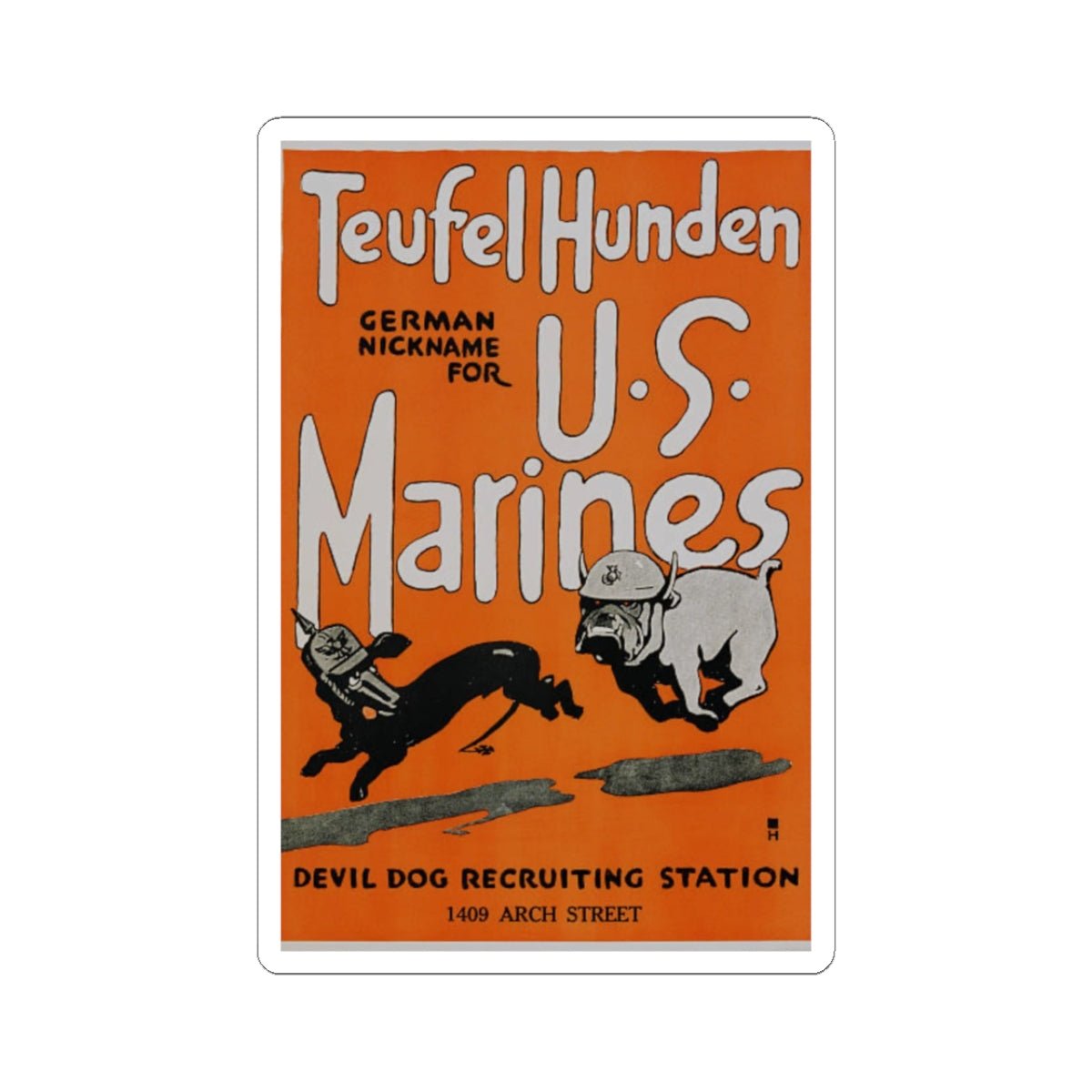U.S. Marine Corps Recruiting Poster Sticker - Custom Watch by Cartridge & Crown. - Paper products. variant_title.