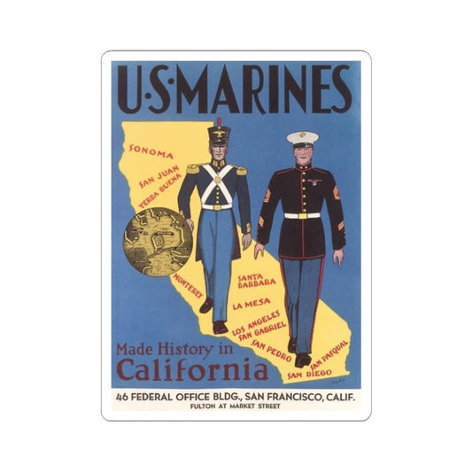 U.S. Marine Corps Recruiting Poster Sticker - Custom Watch by Cartridge & Crown. - Paper products. variant_title.