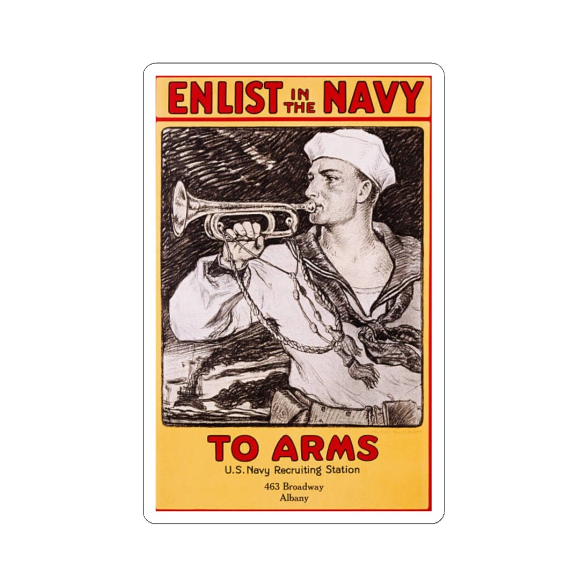 U.S. Navy Recruiting Poster Sticker - Custom Watch by Cartridge & Crown. - Paper products. variant_title.