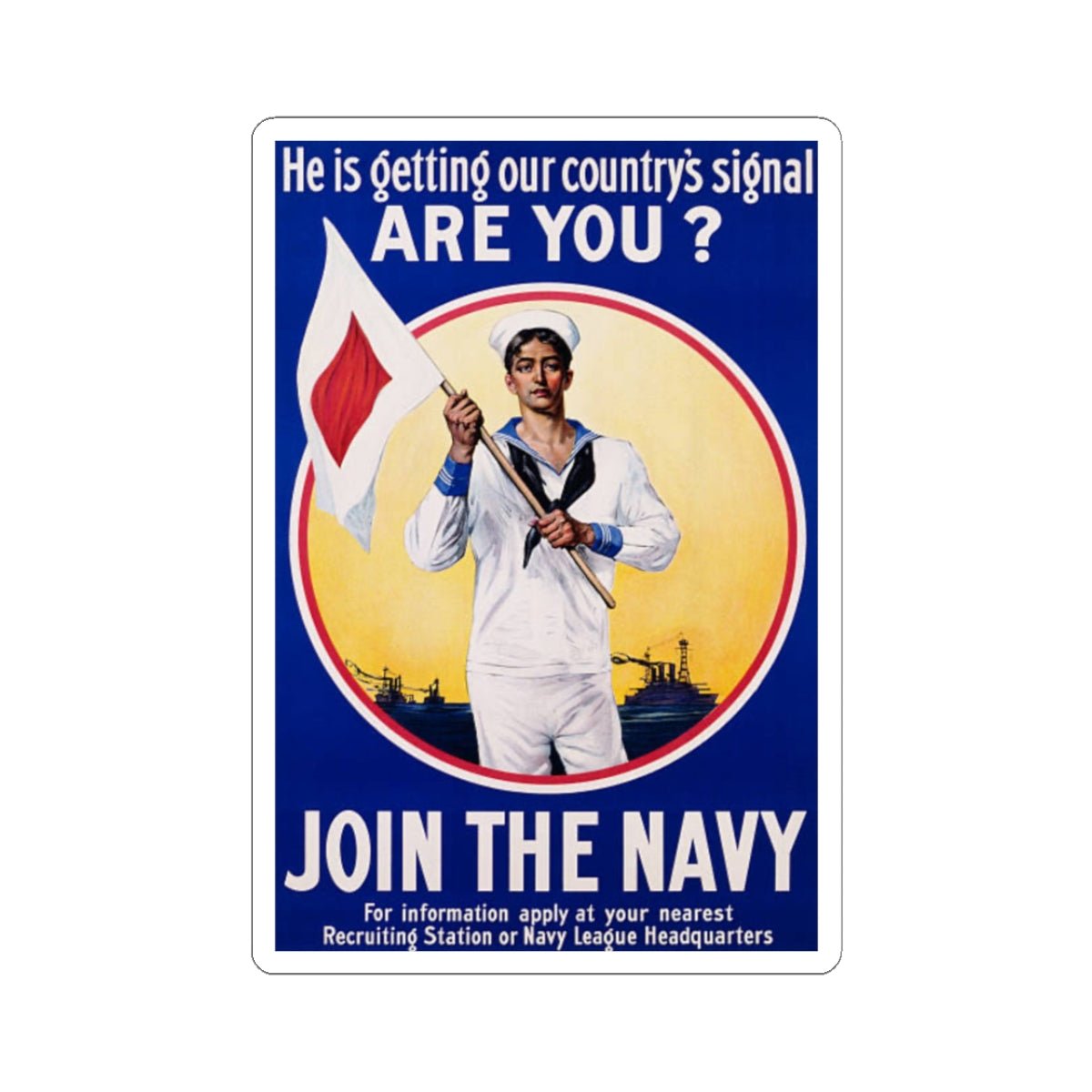 U.S. Navy Recruiting Poster Sticker - Custom Watch by Cartridge & Crown. - Paper products. variant_title.
