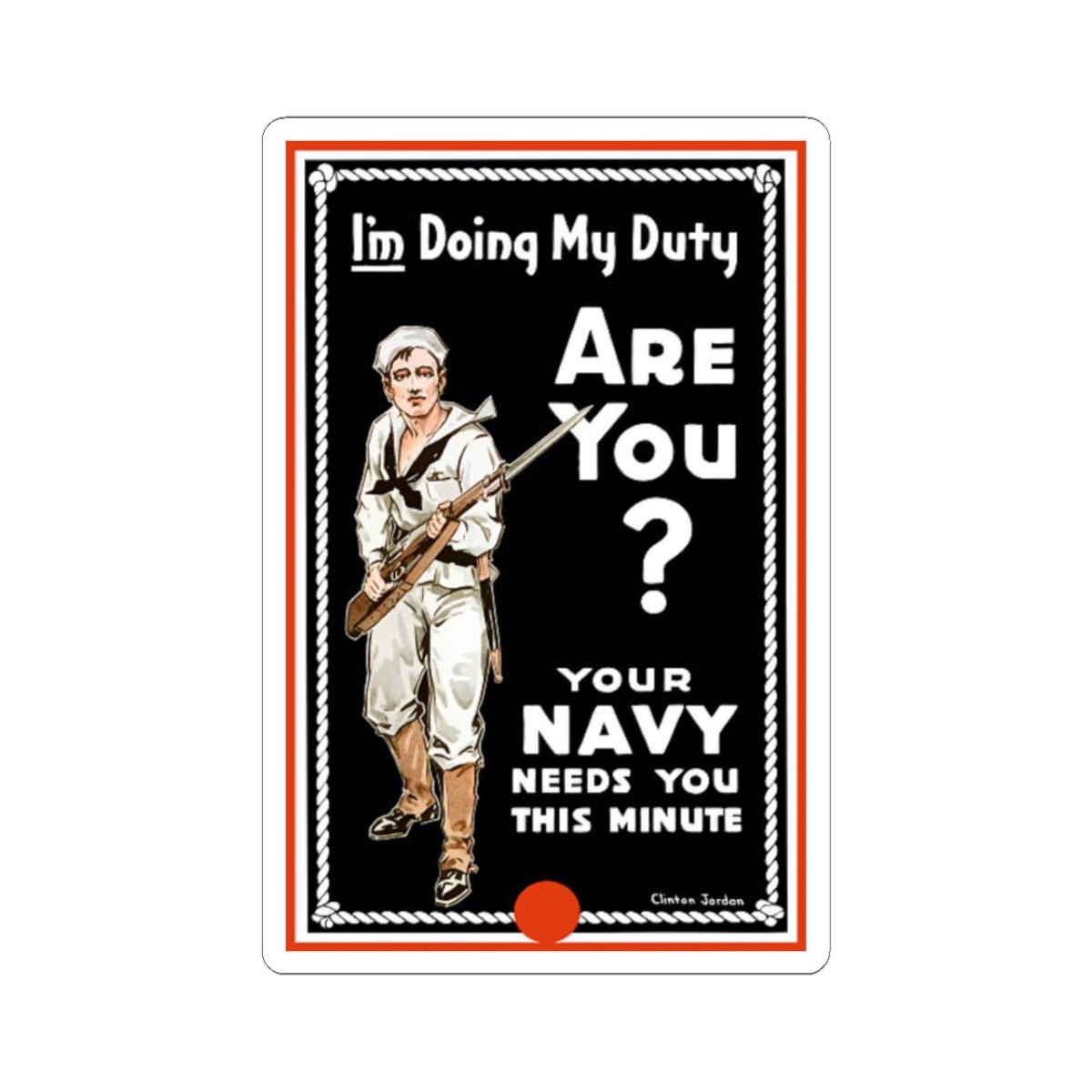 U.S. Navy Recruiting Poster Sticker - Custom Watch by Cartridge & Crown. - Paper products. variant_title.
