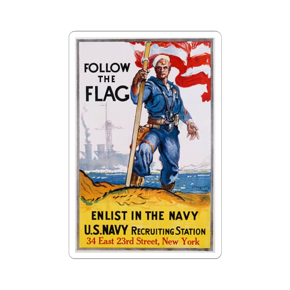 U.S. Navy Recruiting Poster Sticker - Custom Watch by Cartridge & Crown. - Paper products. variant_title.