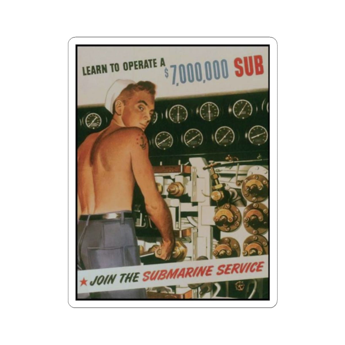 U.S. Navy Recruiting Poster Sticker - Custom Watch by Cartridge & Crown. - Paper products. variant_title.