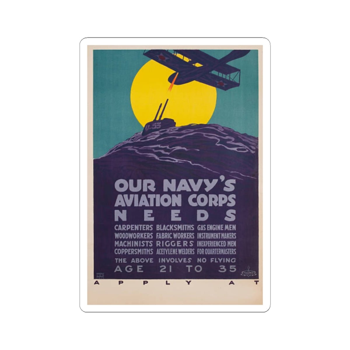 U.S. Navy Recruiting Poster Sticker - Custom Watch by Cartridge & Crown. - Paper products. variant_title.
