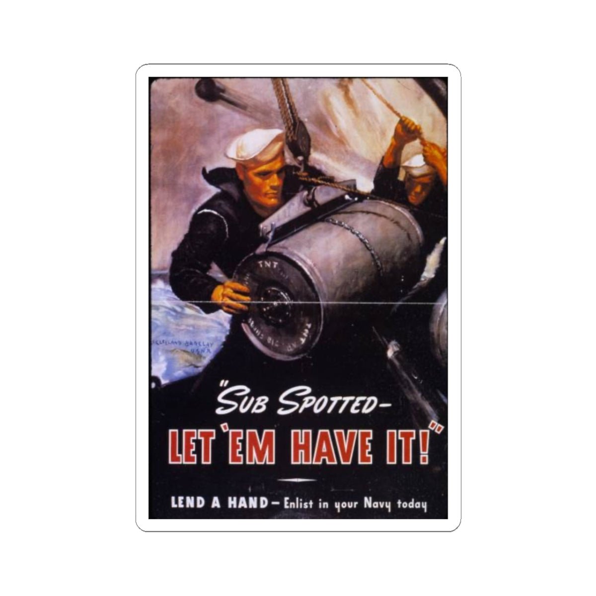 U.S. Navy Recruiting Poster Sticker - Custom Watch by Cartridge & Crown. - Paper products. variant_title.