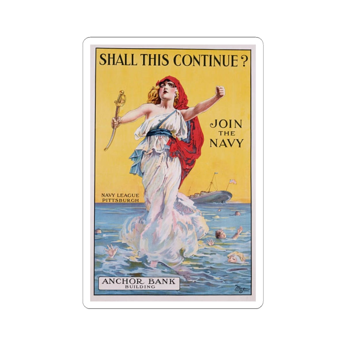 U.S. Navy Recruiting Poster Sticker - Custom Watch by Cartridge & Crown. - Paper products. variant_title.